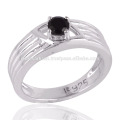 Precioso Black Onyx Gemstone definido em Prong 925 Silver Ring para todas as ocasiões